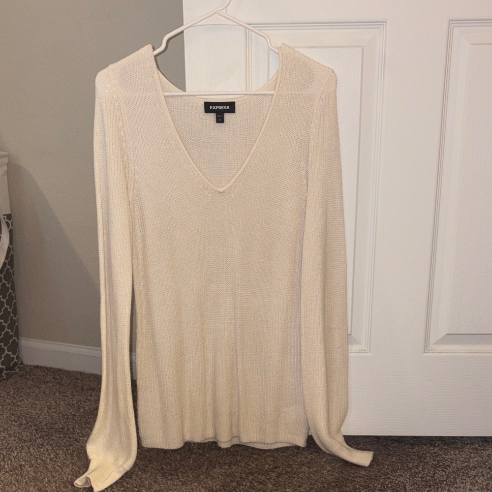 Express Soft Cream Knit Top